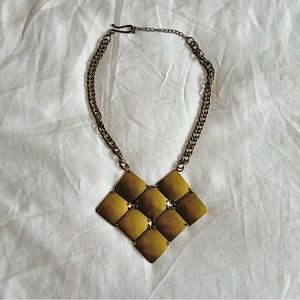Gold / Brass Square Panel Necklace